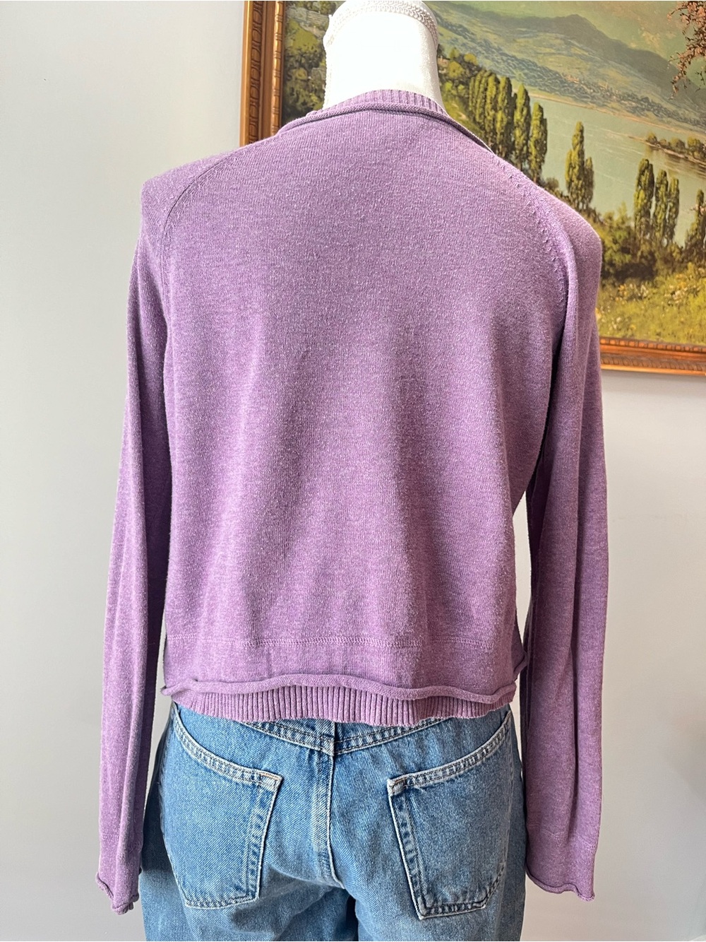 Lavender Button-Front Cardigan - Picture 3 of 4